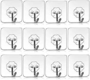 MKV Pack of 12 Self Adhesive Multi-Purpose NonSlip Wall/Door Sticker Hook PINx12.255 Door Hanger