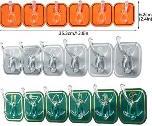 XBEY 6 in 1 Hook Row || Without Drilling Hook Hanger || Hook Row For Kitchen Bathroom Hook 18