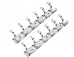 Sureify Stainless Steel And Aluminium Alloys Fescue Wall Hook 6 Legs Silver Hook Rail 6