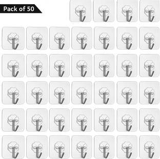 DALUCI Strong Adhesive Hook Wall Door ,Sticky Hanger Holder for Kitchen Bathroom Hook 50