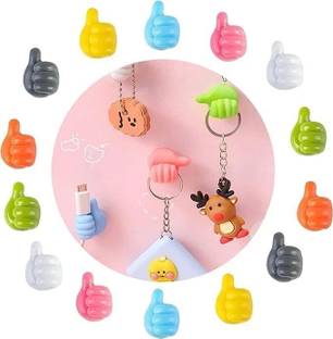 PGADHIYA Thumb Wall Hook, Cable Organizer Clips Key Hanger, Desk Wire Management Holder Hook 10