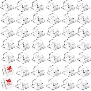 INVOSS 40pcs Cable Clips with Strong Self-Adhesive, Small Wire TV PC Holder Hook Hook 1