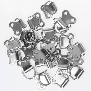 RAJry Silver Metal D Ring Picture Frame Double Hole Hanger without Screws Hook 10