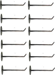 Q1 Beads 12 Pcs 4 Inch (5 mm Rod) Pure Stainless Steel Made Display Hook for Shop , Showroom , Supermarket , Boutique ,Mobile Shop - Heavy Duty with Hardware Fittings(4 Inches,5 mm Thick ,12 Pcs) Hook 1