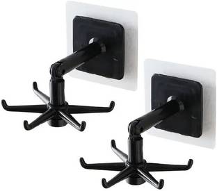 SJK Wall mounting Self Adhesive 360 Degree Rotating Hook for Hanging(Pack of 2) Hook 5