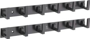 iSTAR Black 6 Pin for Bathroom Cloth Hooks Hanger for Door/Wall/hook hanger(pack of 2) BLACK Towel Holder