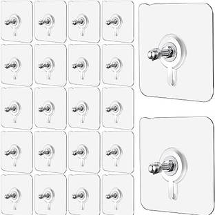 QXORE Screw Hooks for Wall Heavy Duty self Adhesive ,Wall hanging Kitchen 20 Pack Hook 20