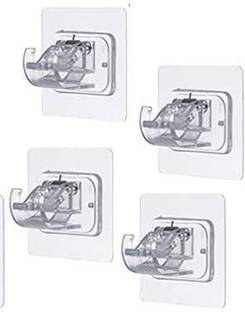 Vodzy Self Adhesive Curtain Rod Holder, Curtains Bracket Crossbar Hook Rods Hanger Curtain Hook