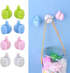Coinfinitive Multipurpose Wall Mounted Silicone Thumb Hooks for Hanging Stick-on for Wall Hook 20