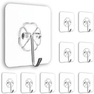 INDIWARRIOR Wall Clips Hooks for Hanging Clothes, Kitchen Items, Photo Frame, Keys, and More Hook 10