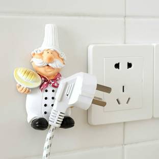 Perfect Pricee Wall Mounted Adhesive Cook Fat Chef Mobile Power Plug Wall Hook Hook 1