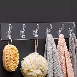 MORIXA Wall Hanger Hooks for Hanging Clothes Home Kitchen ,Bathroom Bedroom,Organizers Hook Rail 6