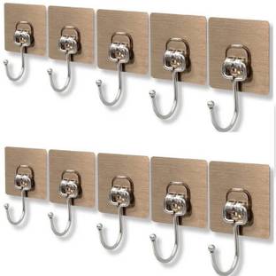 MERCEHIVE Waterproof Big Adhesive Heavy Duty Sticky Stainless Steel Hook Hook 10
