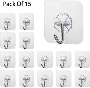 BRAVEX Multipurpose Self Adhesive Wall Sticker Hooks for Hanging Upto 10 Kg Hook 15