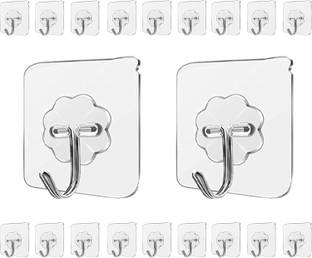 JIALTO Strong Adhesive Wall Door Sticky Hanger Holder for Kitchen And Bathroom Hook 20