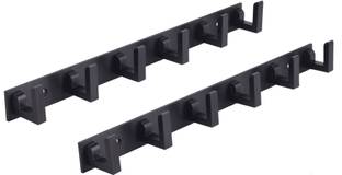 APERSON Premium Stainless Steel BLACK 6 Pins Cloth Hanger Cloth Hanger (Pack of 2) Hook Rail 6