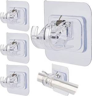 YIXTY Transparent Self-Adhesive Hook / No Drilling Wall Holder / Curtain Rod Holder / Hook 4