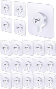 eshopy Self Adhesive Nail Wall Hook for Hanging Photo Frame, Wall Clock, Heavy Duty Hook 20