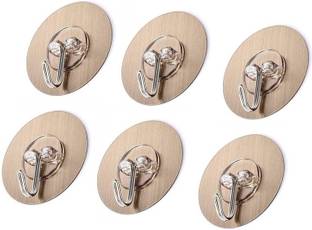 MERCEHIVE Self Adhesive No Drilling Wall Hook Sticking Adhesive Hanger Round Walls Strong Hook 6