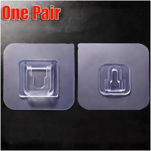 Upkaranwale Double Sided Adhesive Wall Hooks for Hanging onWall (1 Pair) Hook 1