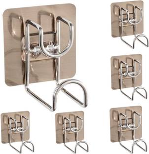 FLOMBIFY LS16-22 Bin Hangers for Wall Without Drill 6Pcs SS Tub Holder kitchen Hook 6