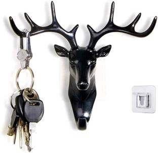 Hirsha Deer Head Hanging Hook Wall Hooks without Drill Stylish Heavy Duty & Home Decor Hook 9