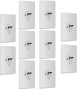 eshopy Strong Adhesive Sticky Hook For Kitchen & Bathroom(Do Not Stick On Painted wall) Hook 10