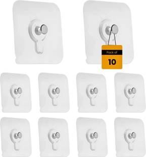 BaytSafe Adhesive Wall Hooks – No Drill, Strong Hold for Home & Kitchen Use Hook 10