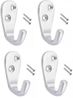 Decuds Aluminium Alloys Single J Hook Cloth Bathroom Room Kitchen Wall Hooks Hook 1