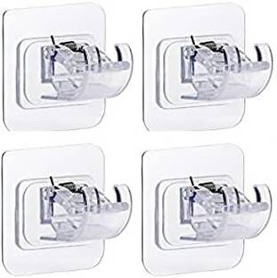MOSHTU Transparent Command Curtain Rod Hook Drapery Holders, No Drill Fixing Rod Holder Hook 4