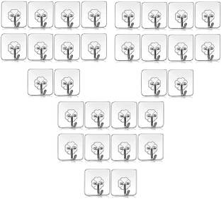 JASODANANDAN Self Adhesive Wall Hooks, Heavy Duty Sticky Hooks for Hanging Hook 30