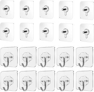 TYAGY Set of 20 Hooks: 10 Sticker Hooks + 10 Screw Hooks Hook 20