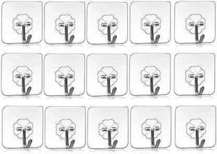 XBEY Plastic Wall Hooks Hangers for Hanging Robe, Coat, Towel, Keys, Bags, Calendar Hook 15