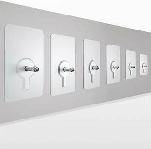 LACHIE Stainless Steel Adhesive Sticker Hook Towel Hanger for Kitchen/Bathroom/Utensil Hook Holder/Bedroom Clothing Hanger (Transparent, Pack of 10) Door Hanger