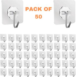 BK 10 IMPORT & EXPORT Wall Hooks Without Drilling, Self Adhesive Hooks for Wall Hook 50