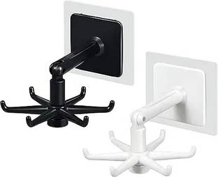 SJK Wall mounting Self Adhesive 360 Degree Rotating Hook for Hanging(Pack of 2) Hook 5