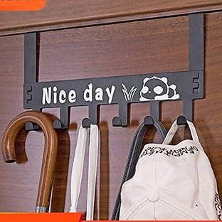 draval Over the Door hook Hanger for Clothes, Drill Free Door Handing Hooks black Towel Holder