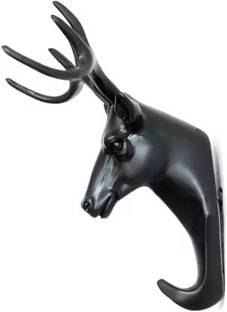 Bhoomik Creation Plastic Deer Head Hanging Hook, Self Adhesive Wall Door Hook Hanger Bag Keys Hook 5
