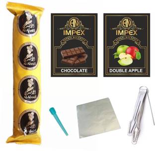 A.N. IMPEX Premium Hookah Flavor with Tong,Polo Charcoal,mouthpiece,silver paper Hookah Charcoals