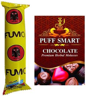 Puff Smart Premium Herbal Flavor Chocolate With 1 Fumo Quick Light Hookah Charcoals