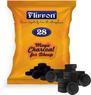 Flirron Charcoal Burning Tablets for Guggal and Loban - Multipurpose (25 Tablets Pouch) Hookah Charcoals