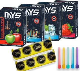 MYSHISHA Hookah Flavour (Double Apple, Dubai Special, BF, Strawberry) Hookah Charcoals