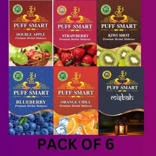 Puff Smart Premium Herbal Flavour Double Apple, Strawberry, Kiwi Shot, Blueberry, Orange Chill, Misbah Hookah Flavor