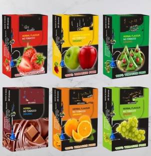 ALL.NATION.IMPEX Six flavour pack Double apple, Chocolate, Kesar paan, Dubai special, Commissioner, Strawberry Hookah Flavor