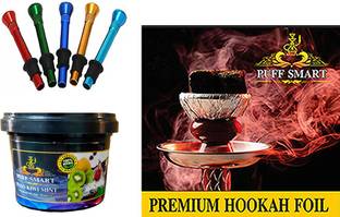 Puff Smart Foil Paper, 6cm Bong Shooter With Premium Herbal Pan Kiwi Mint Hookah Flavor