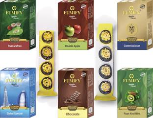 FUMIFY Premium Exotic Flavours With 2 Charcoals Double Apple, Paan Zafran, Dubai Special, Commisioner, Chocolate, Pan Kiwi Mint Hookah Flavor