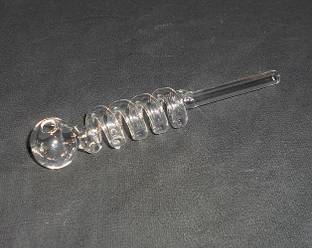 Hookah palace Glass Oil Burner Pipe 6 inch Clear, (Clear) Borosilicate Glass Outside Fitting Hookah Mouth Tip