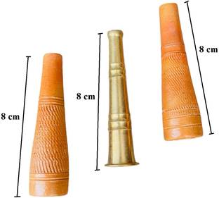 KESHU HANDICRAFT Resuable And Pocket Friendly 08 Cm Hukka Chillum Pipes Brass, Terracotta Outside Fitting Hookah Mouth Tip