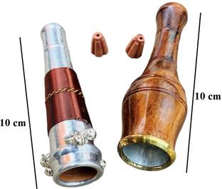 KESHU HANDICRAFT andmade Clay Hookah Chillum with stopper Wooden, Copper Outside Fitting Hookah Mouth Tip