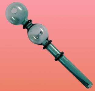 Roarer glass sea green 2 ball 3 ring Borosilicate Glass Outside Fitting Hookah Mouth Tip